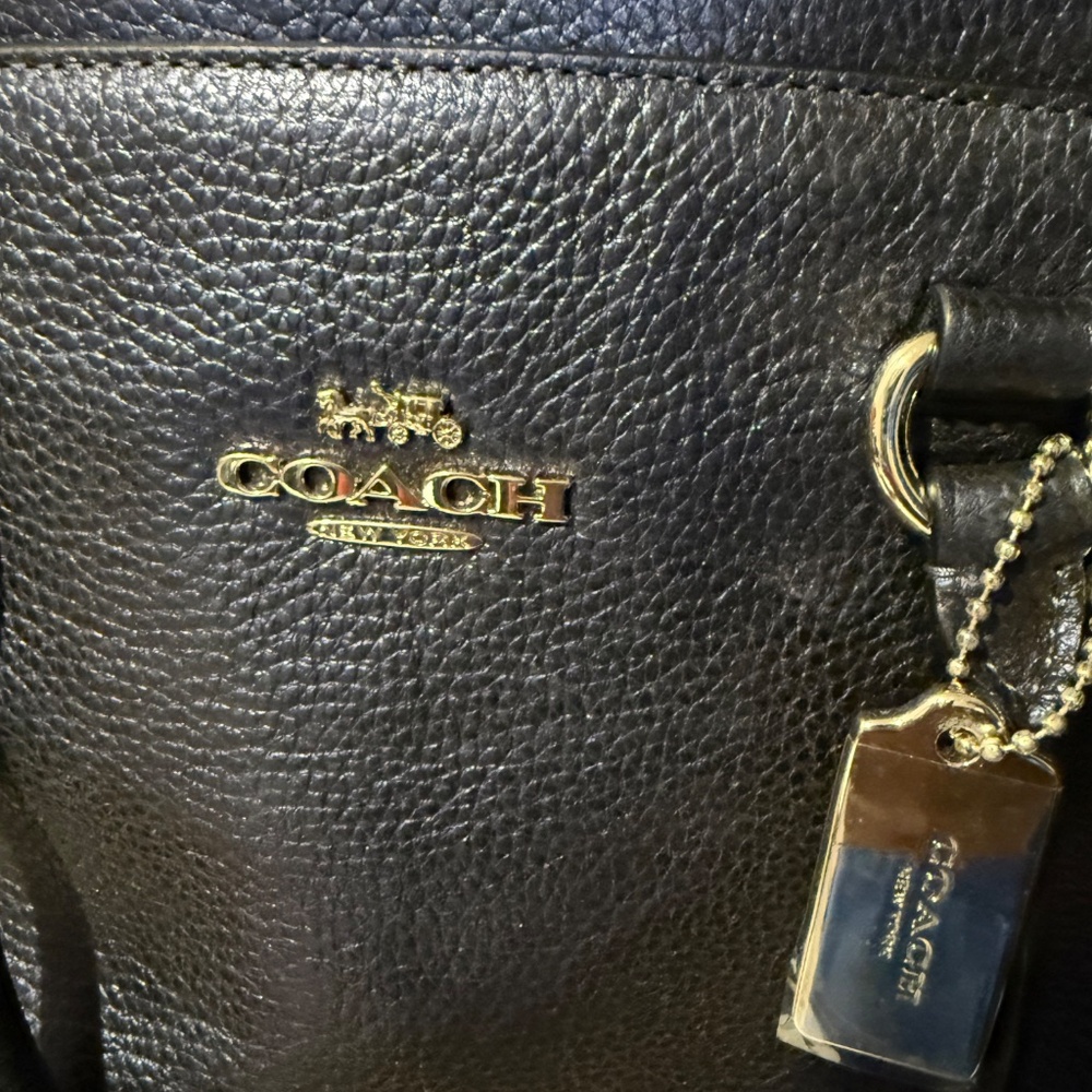 Coach Blue Shimmer Glimmer Metallic Satchel Rare Htf BNNU NWOT - Picture 4 of 14